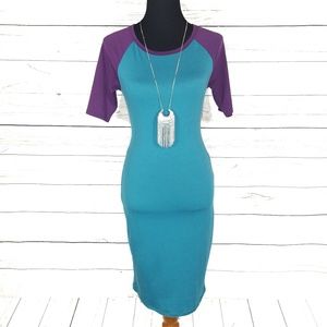 Pretty & Bright Colorblock LuLaRoe Julia Dress XS